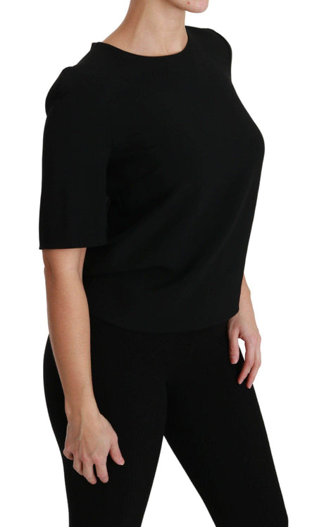 Dolce & Gabbana Elegant Black Stretch Blouse Top - Hilstor