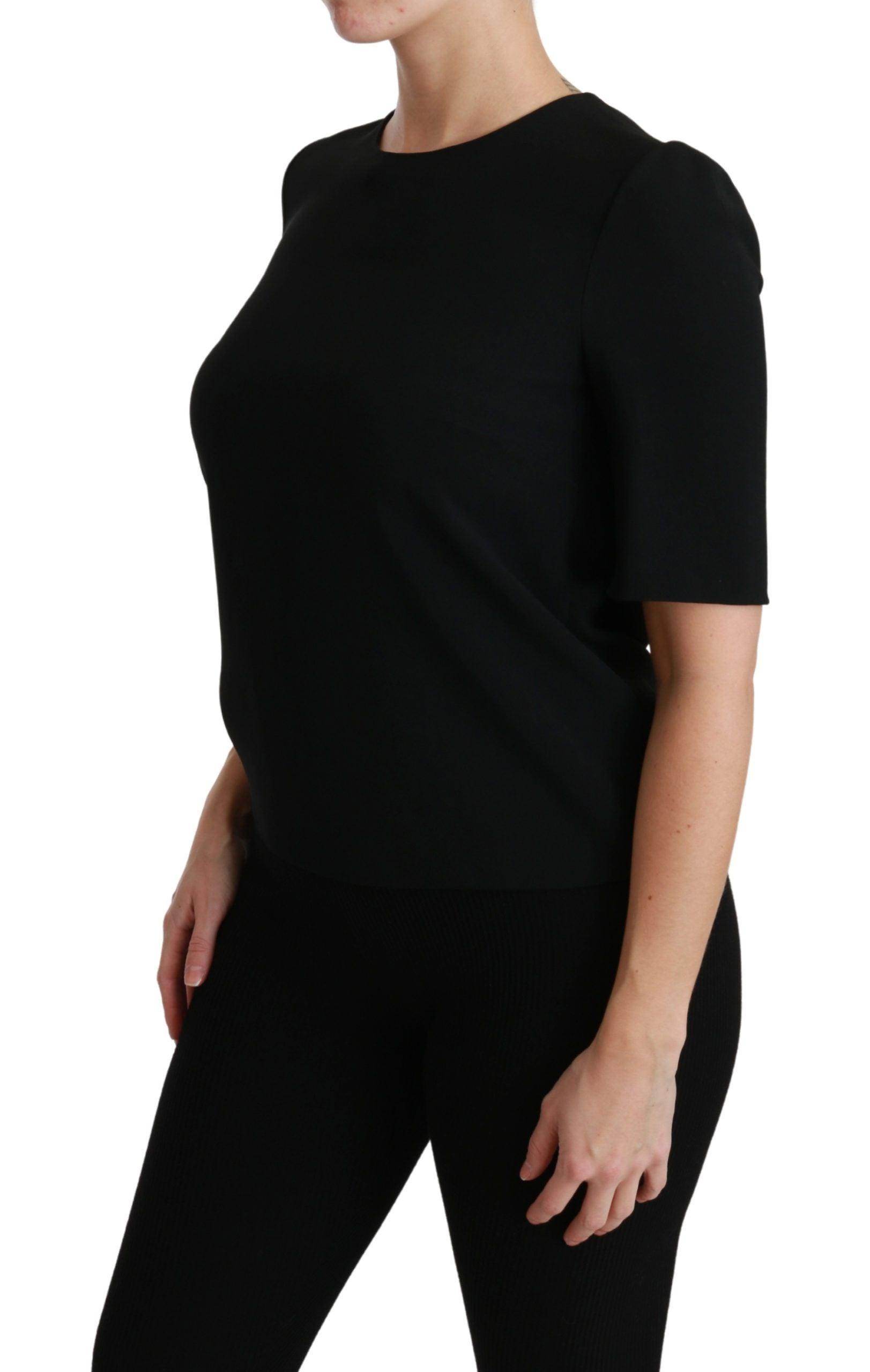 Dolce & Gabbana Elegant Black Stretch Blouse Top - Hilstor