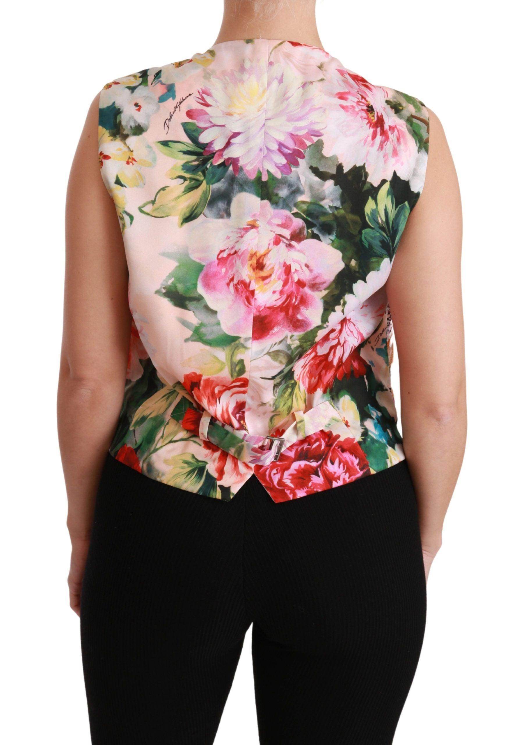 Dolce & Gabbana Multicolor Brocade Floral Sleeveless Vest - Hilstor