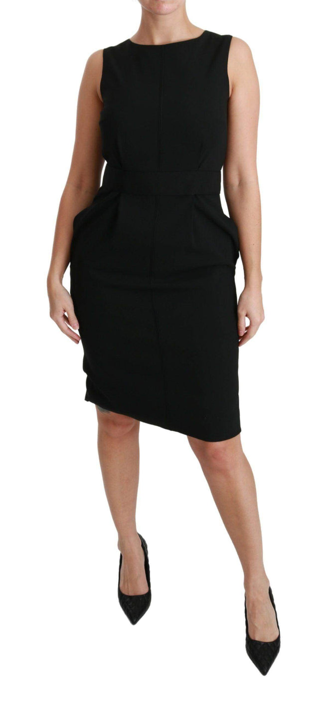 Dolce & Gabbana Elegant Knee-Length Sheath Dress in Black - Hilstor
