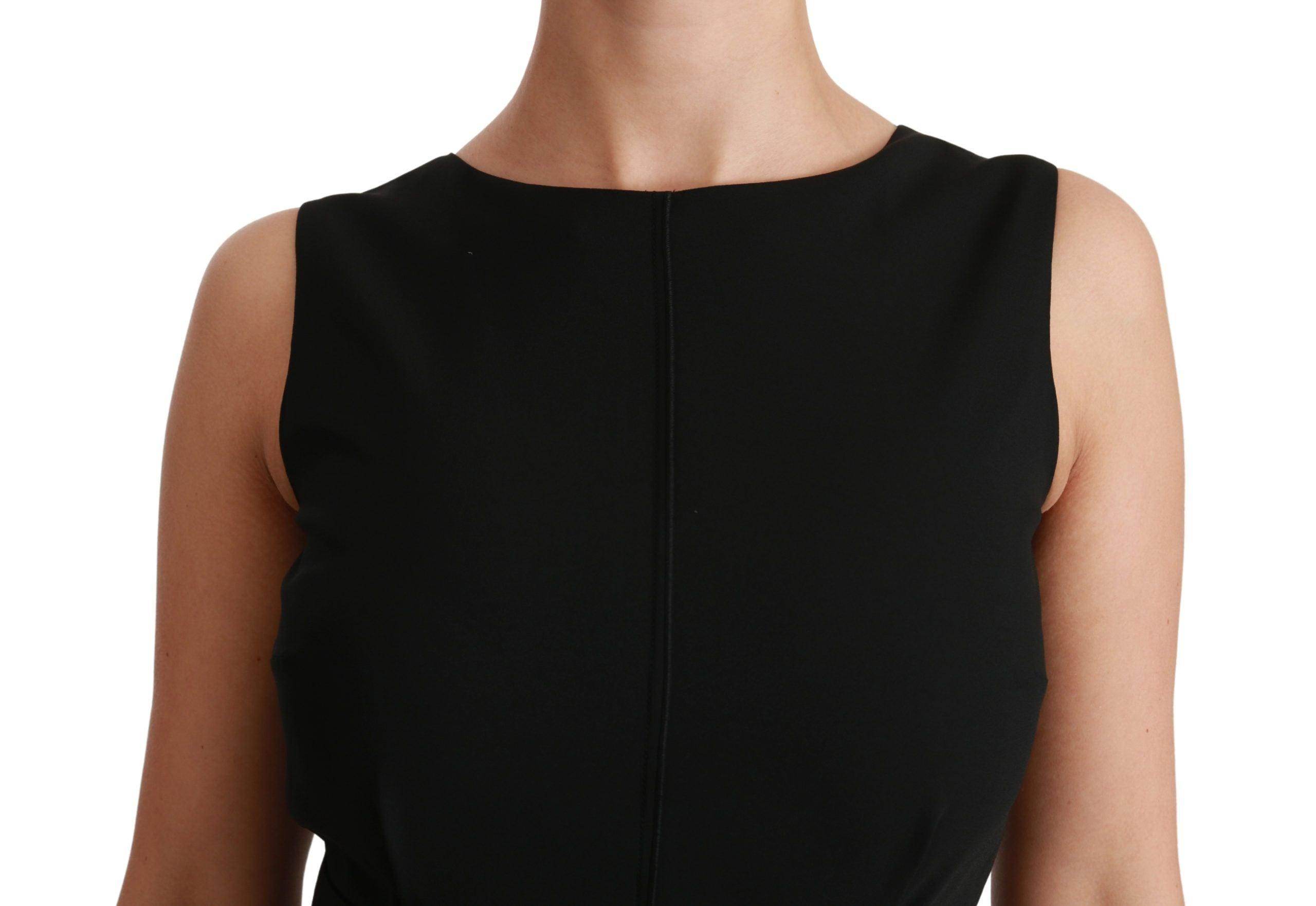 Dolce & Gabbana Elegant Knee-Length Sheath Dress in Black - Hilstor