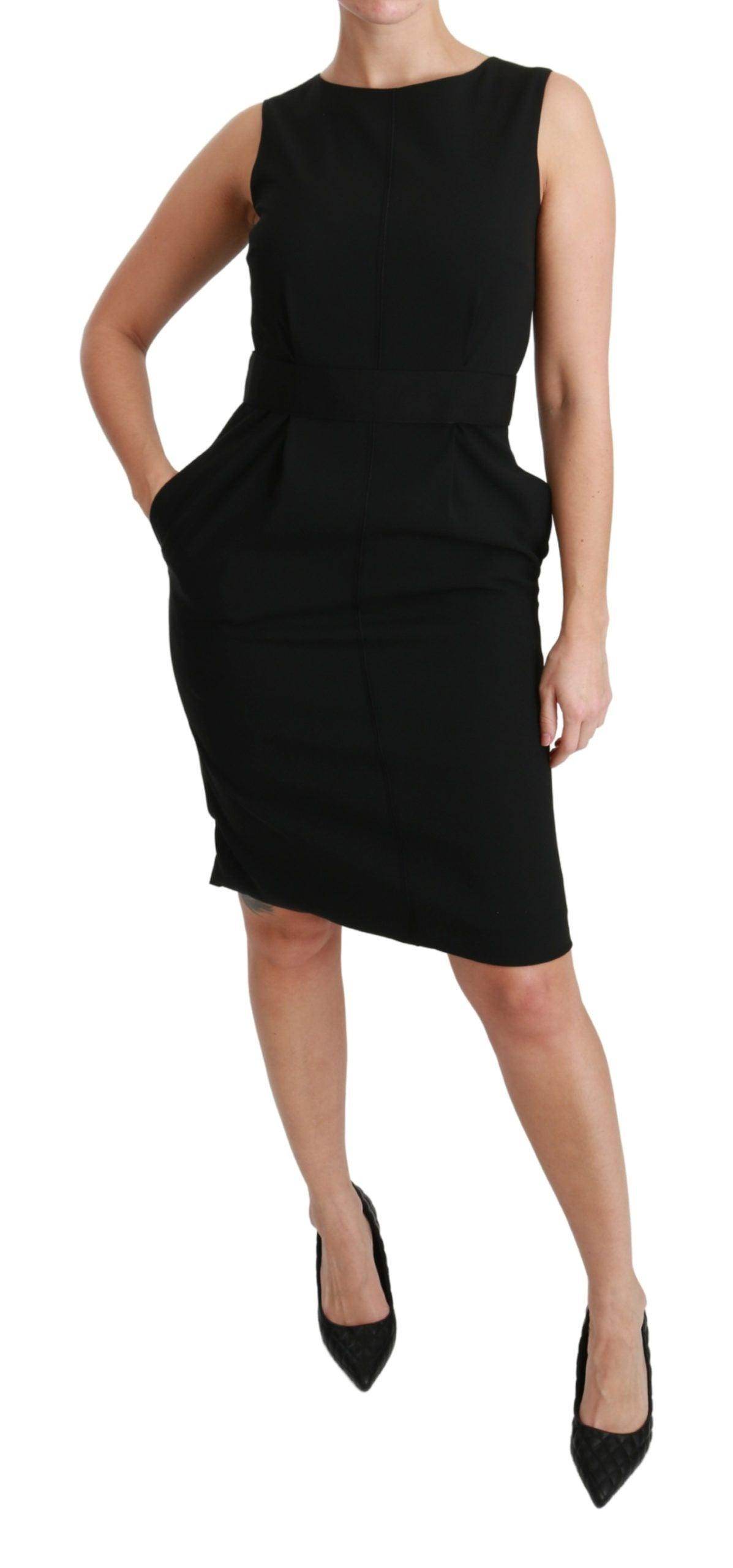 Dolce & Gabbana Elegant Knee-Length Sheath Dress in Black - Hilstor