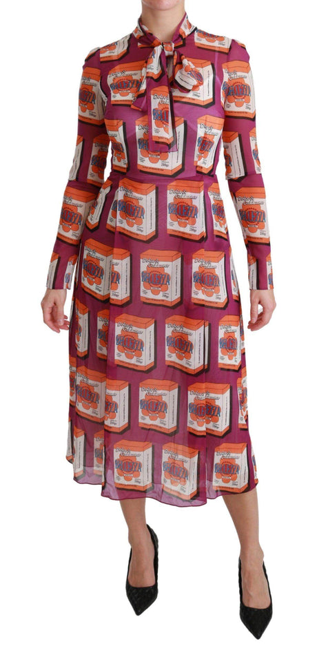 Dolce & Gabbana Elegant Bellezza Print Silk Maxi Dress - Hilstor