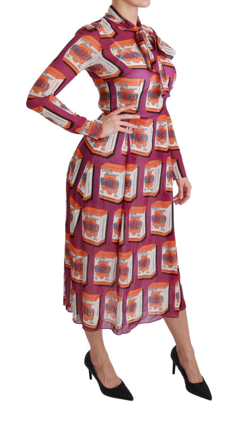 Dolce & Gabbana Elegant Bellezza Print Silk Maxi Dress - Hilstor