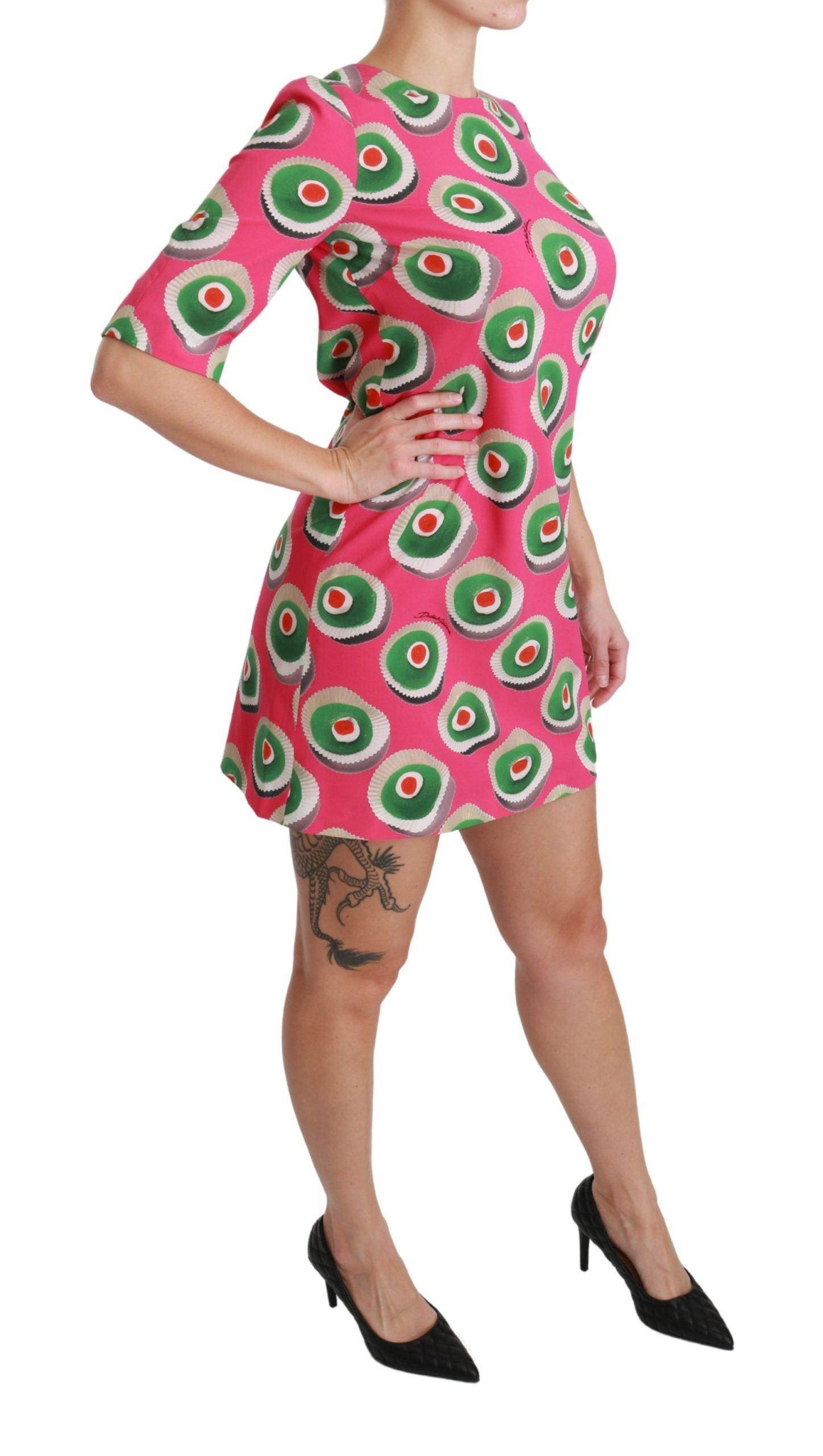 Dolce & Gabbana Pink Sicily Cupcake Shift Mini Dress - Hilstor