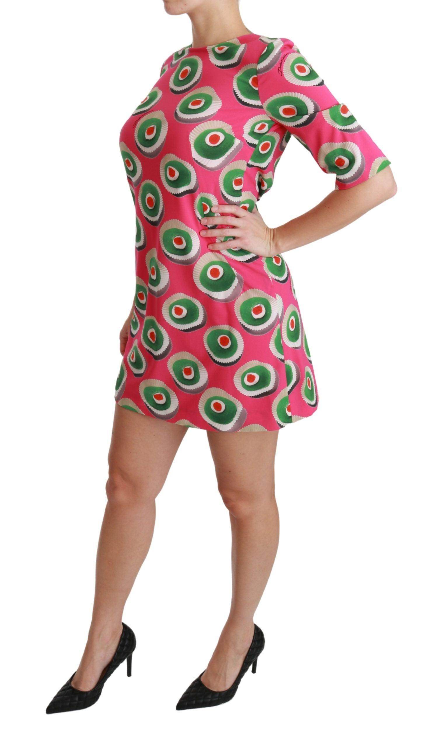 Dolce & Gabbana Pink Sicily Cupcake Shift Mini Dress - Hilstor