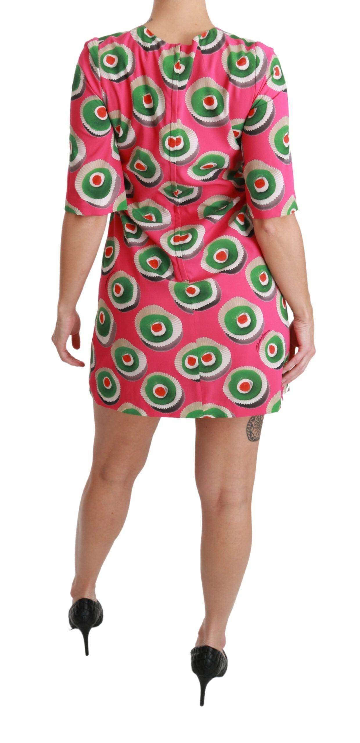Dolce & Gabbana Pink Sicily Cupcake Shift Mini Dress - Hilstor