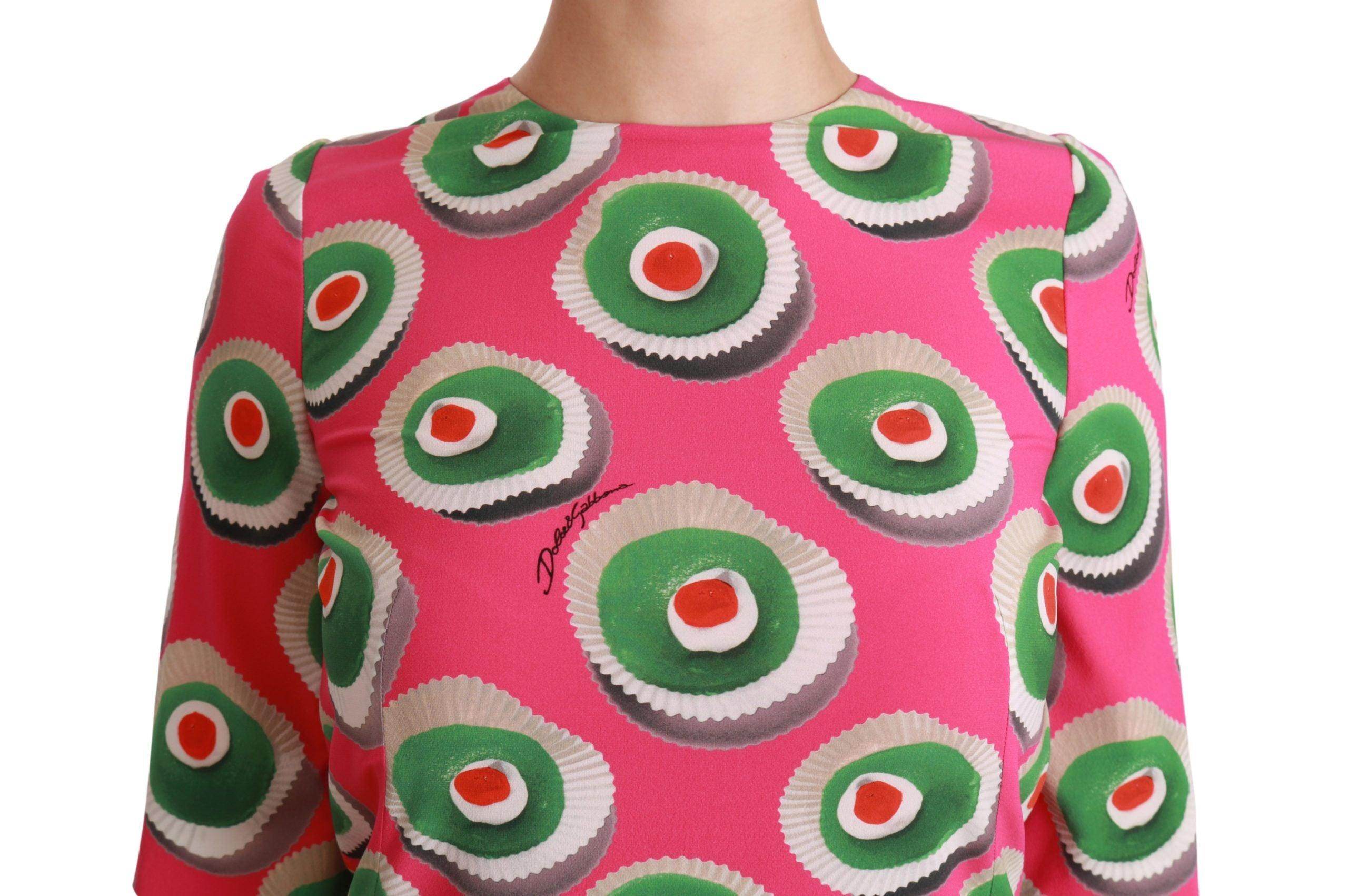 Dolce & Gabbana Pink Sicily Cupcake Shift Mini Dress - Hilstor