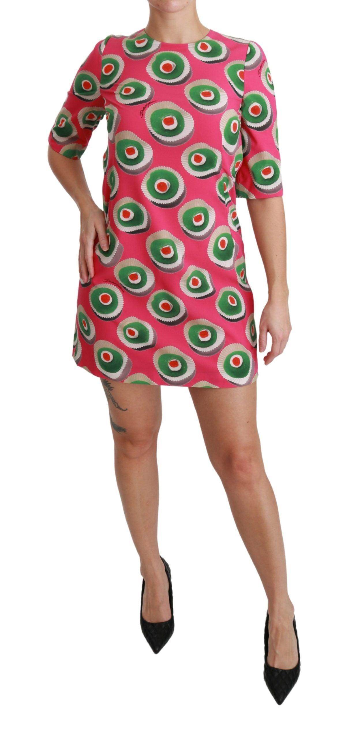 Dolce & Gabbana Pink Sicily Cupcake Shift Mini Dress - Hilstor