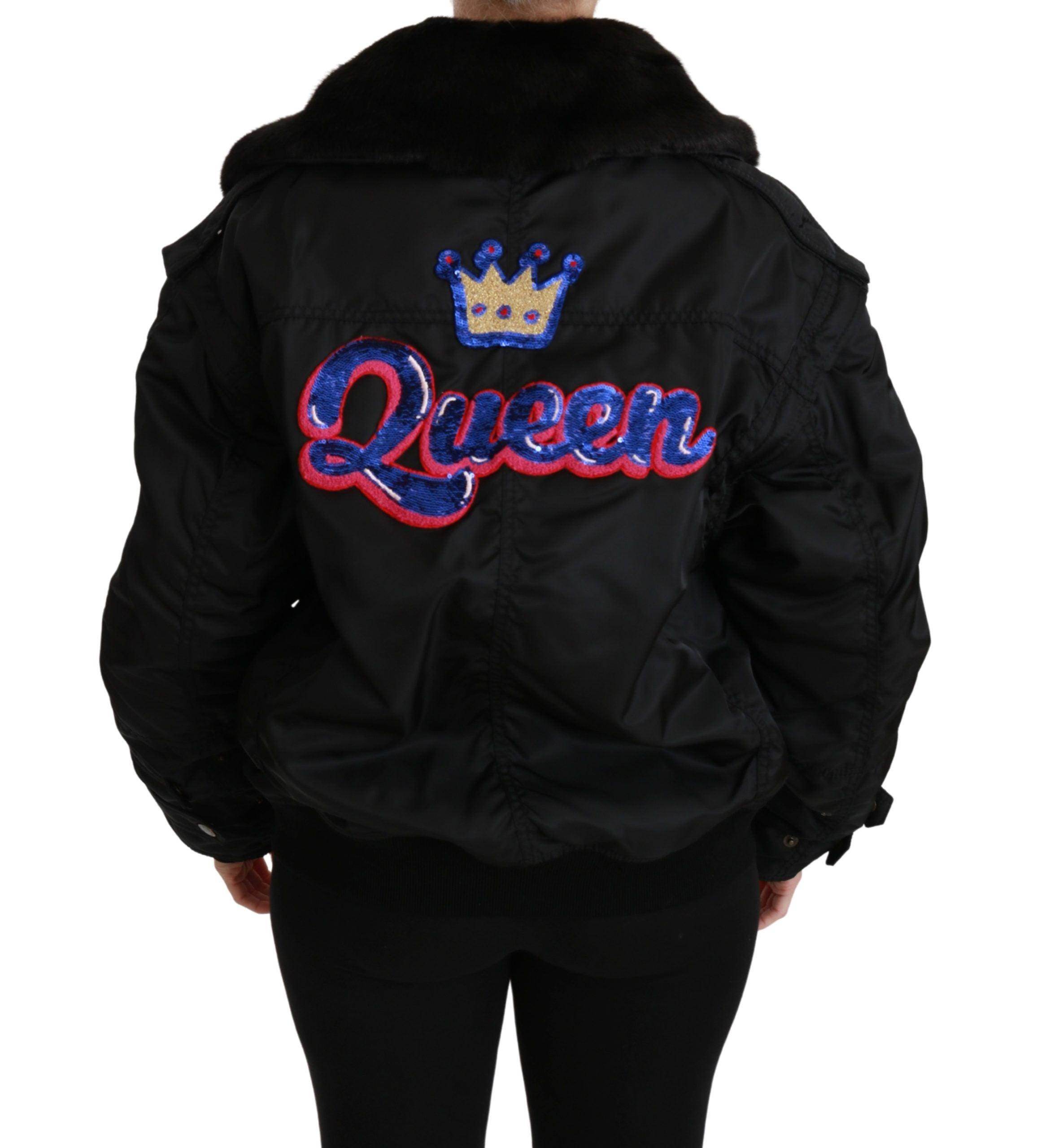 Dolce & Gabbana Elegant Black Bomber Jacket with Detachable Features - Hilstor