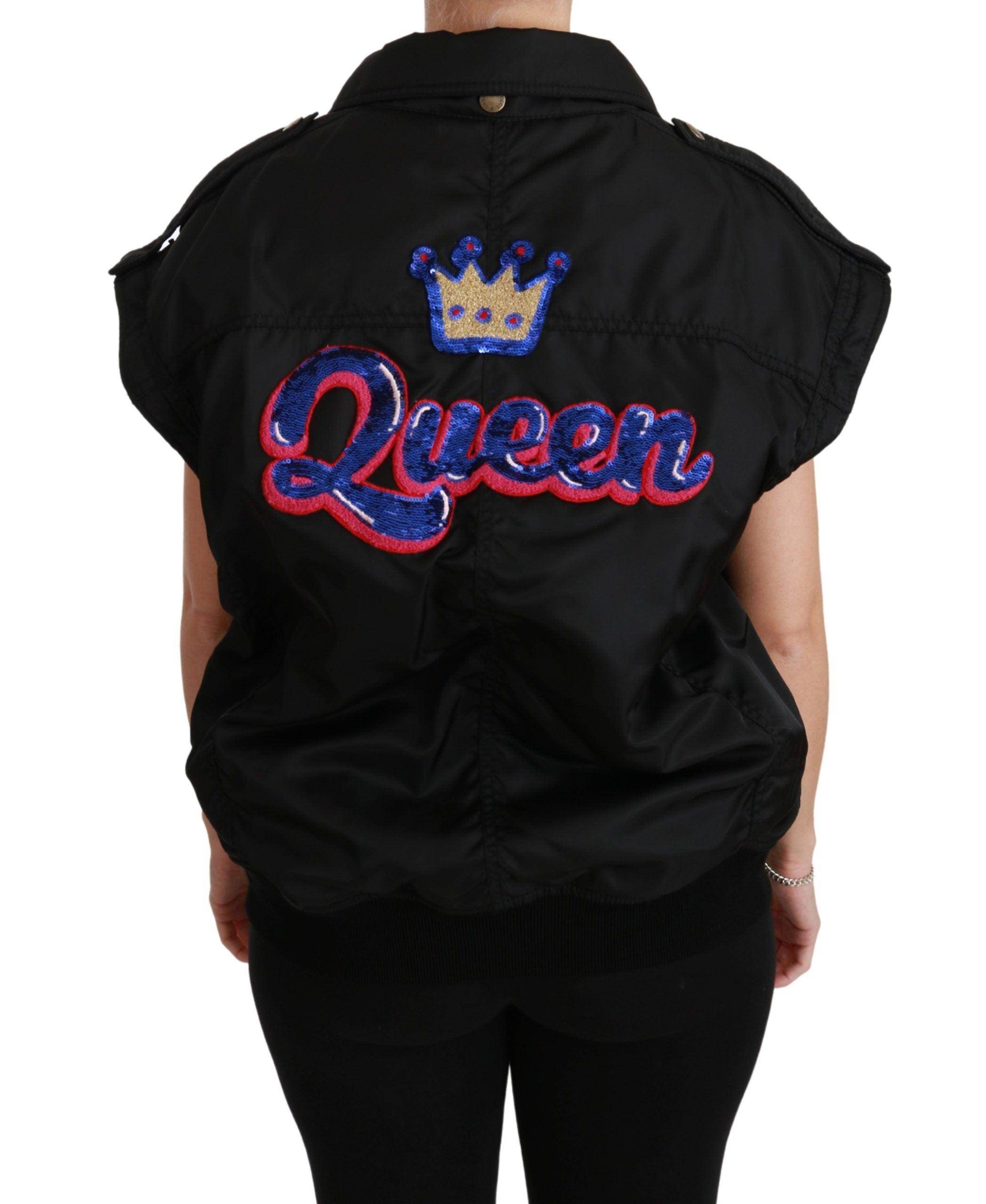 Dolce & Gabbana Elegant Black Bomber Jacket with Detachable Features - Hilstor