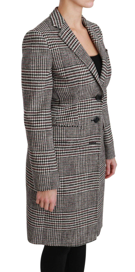 Dolce & Gabbana Elegant Multicolor Checked Knee-Length Jacket Coat - Hilstor