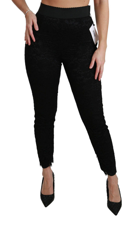Dolce & Gabbana Elegant High Waist Lace Pants - Hilstor