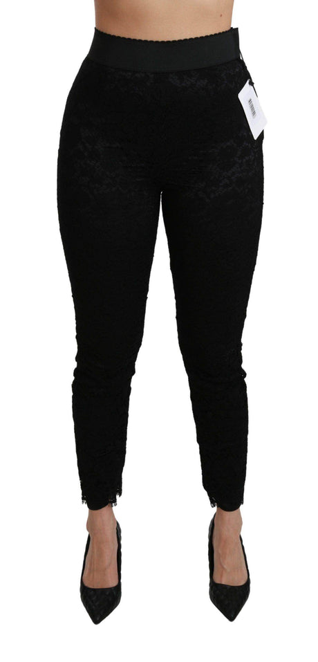 Dolce & Gabbana Elegant High Waist Lace Pants - Hilstor