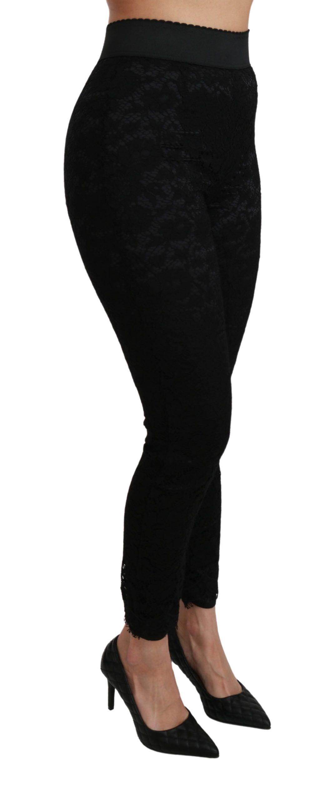 Dolce & Gabbana Elegant High Waist Lace Pants - Hilstor