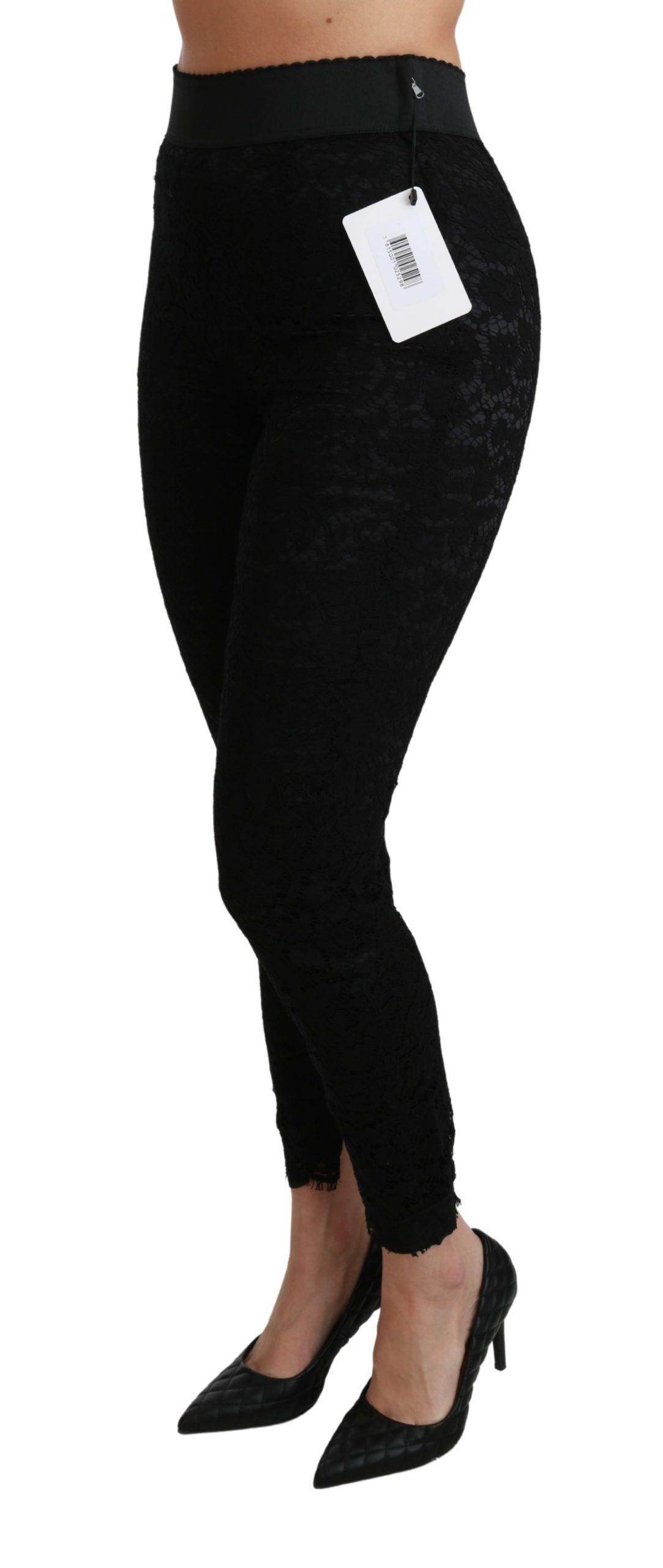 Dolce & Gabbana Elegant High Waist Lace Pants - Hilstor