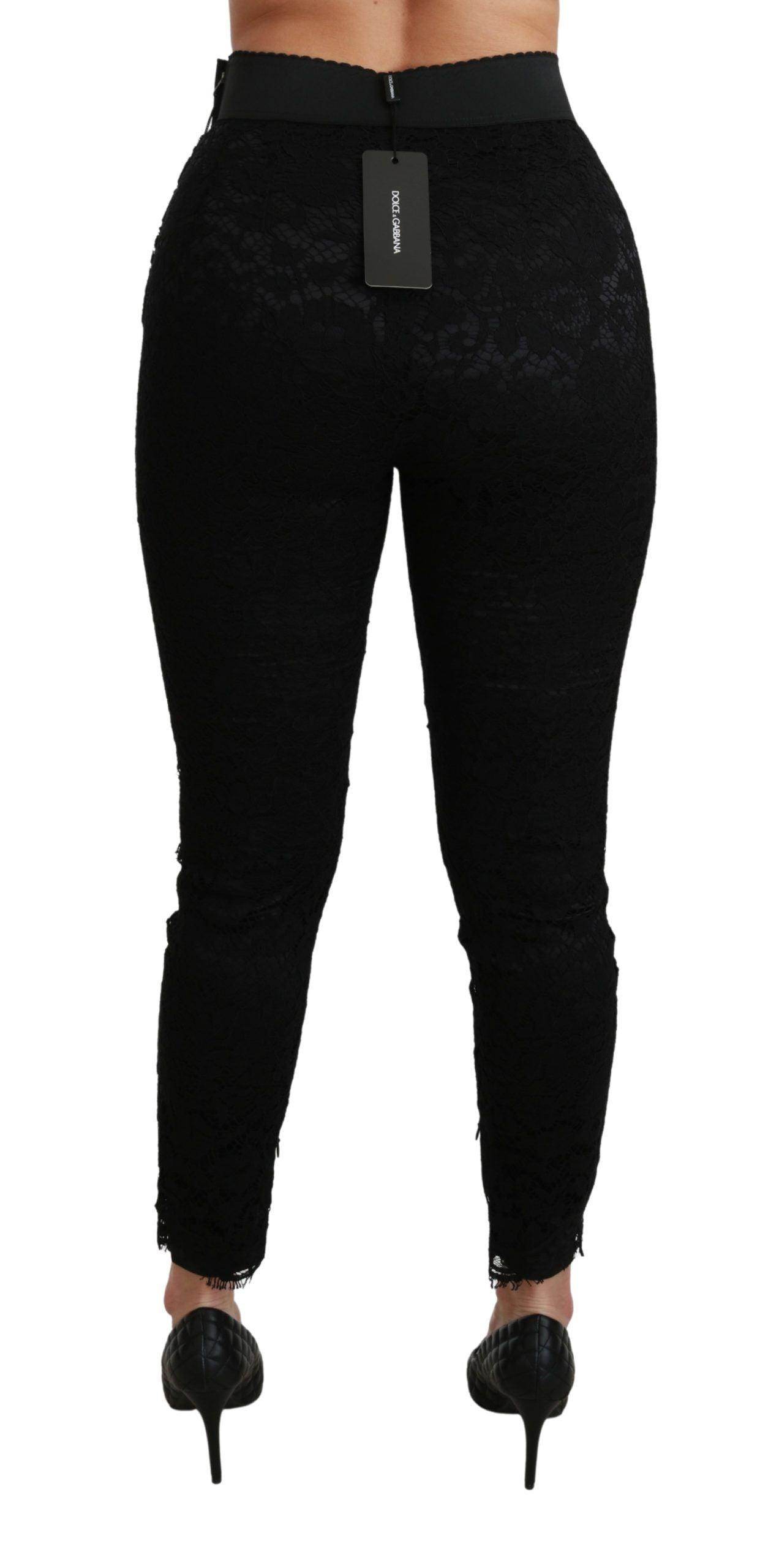 Dolce & Gabbana Elegant High Waist Lace Pants - Hilstor