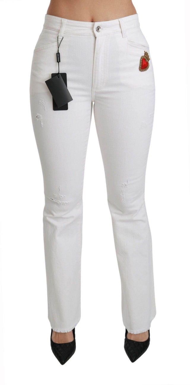 Dolce & Gabbana Chic Flared Mid Waist Embroidered Pants - Hilstor