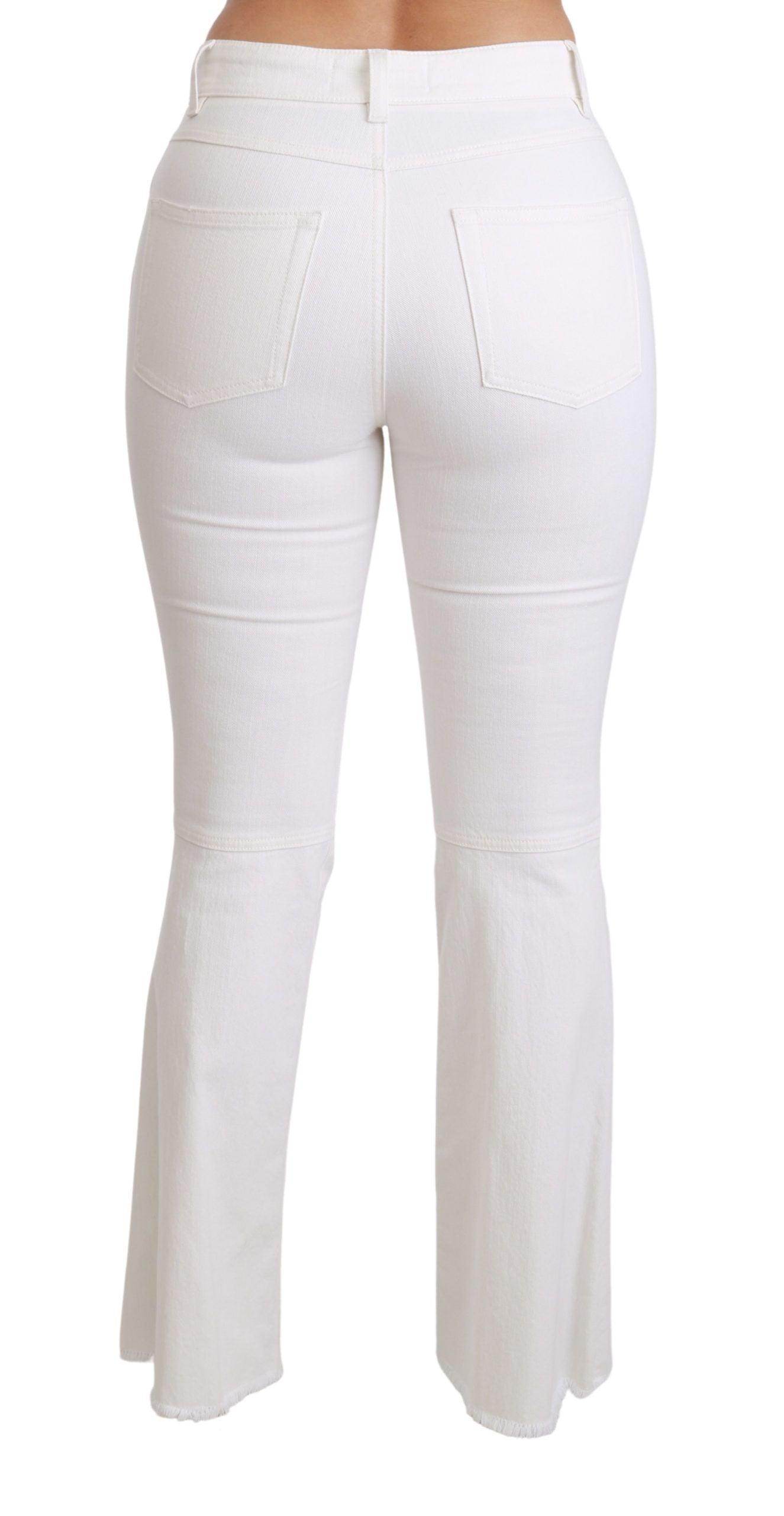 Dolce & Gabbana Chic Flared Mid Waist Embroidered Pants - Hilstor