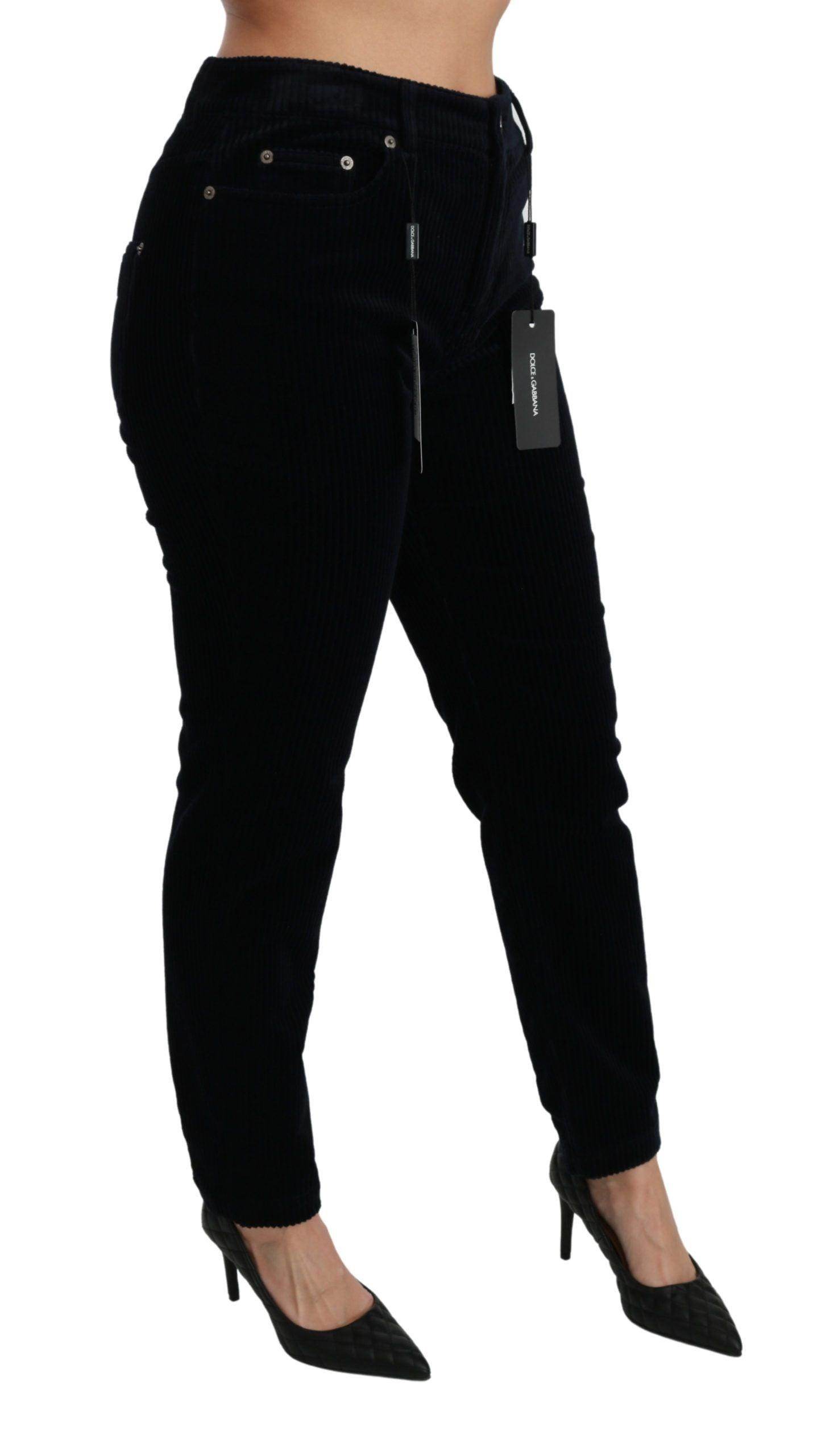 Dolce & Gabbana Chic Mid Waist Skinny Corduroy Jeans - Hilstor