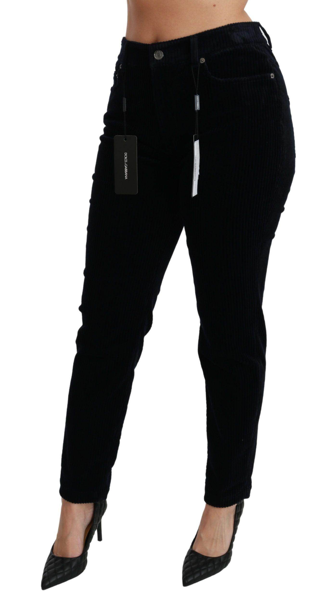 Dolce & Gabbana Chic Mid Waist Skinny Corduroy Jeans - Hilstor
