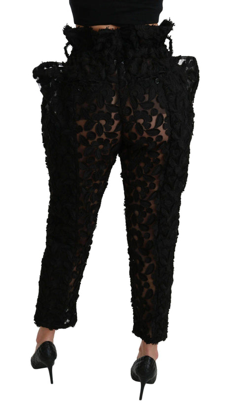 Dolce & Gabbana Chic Tapered High Waist Lace Pants - Hilstor