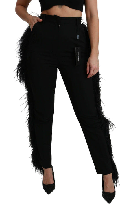 Dolce & Gabbana Elegant High Waist Wool Blend Pants - Hilstor