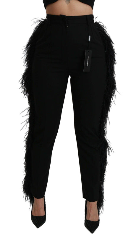 Dolce & Gabbana Elegant High Waist Wool Blend Pants - Hilstor