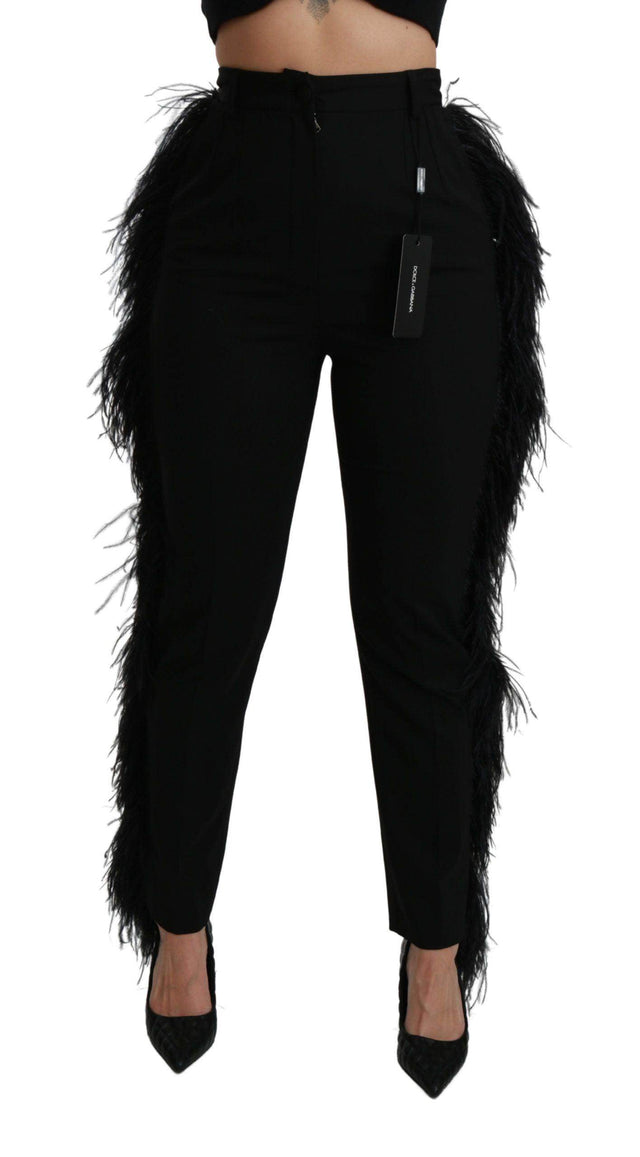 Dolce & Gabbana Elegant High Waist Wool Blend Pants - Hilstor