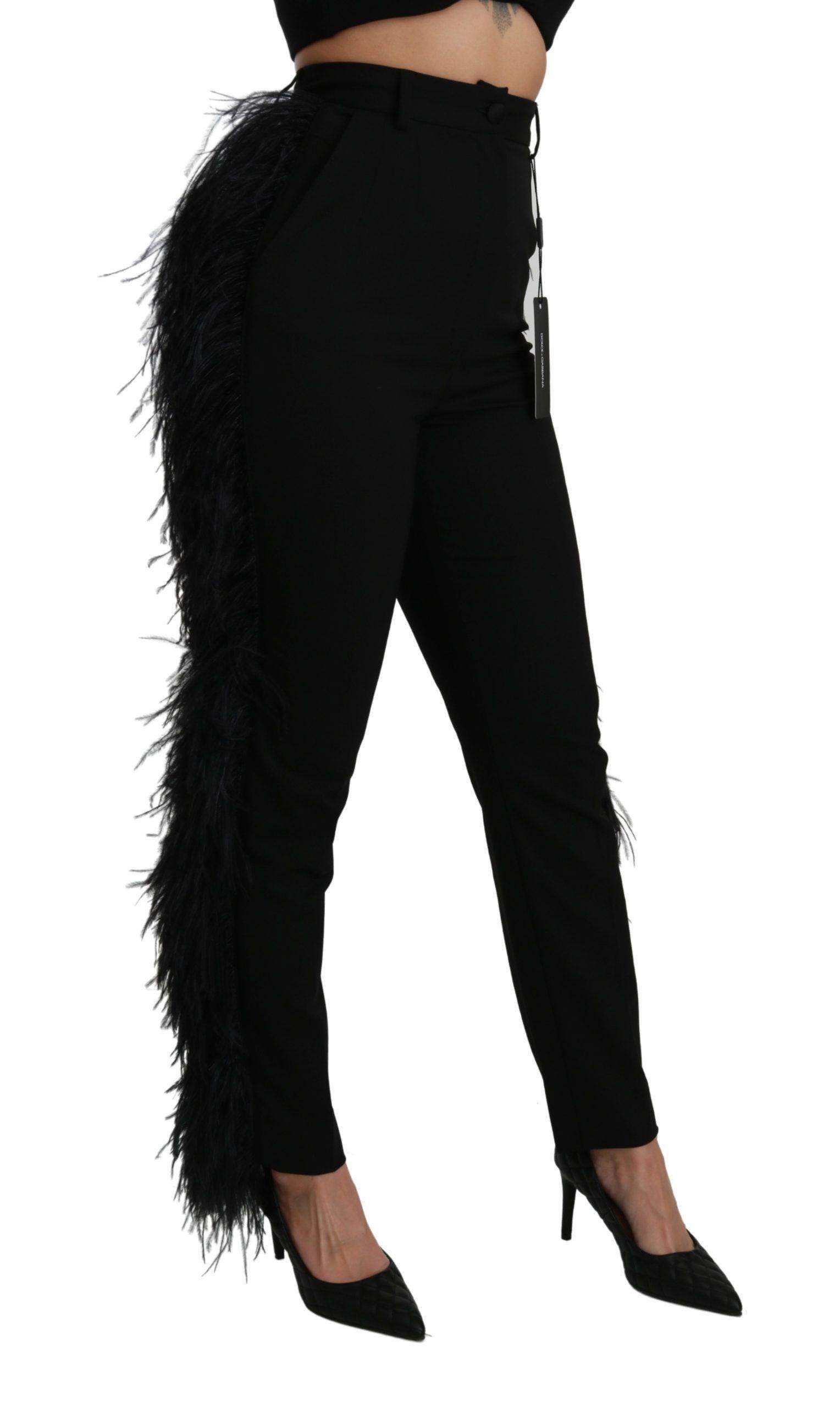 Dolce & Gabbana Elegant High Waist Wool Blend Pants - Hilstor