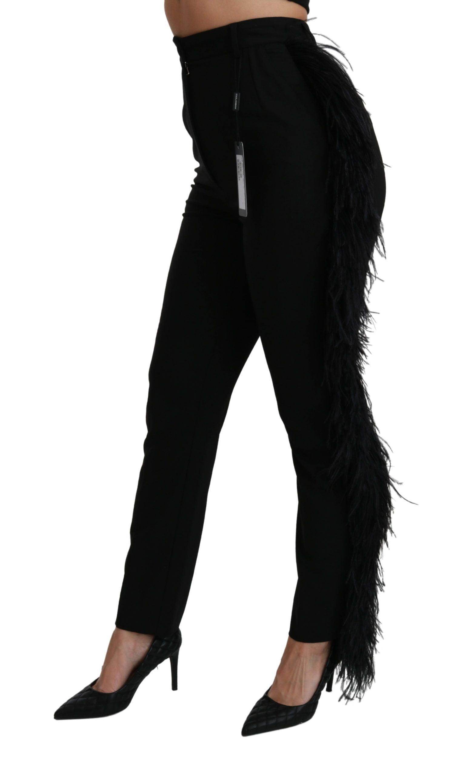 Dolce & Gabbana Elegant High Waist Wool Blend Pants - Hilstor