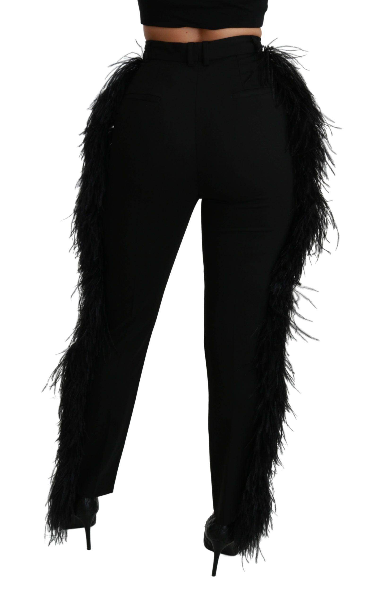 Dolce & Gabbana Elegant High Waist Wool Blend Pants - Hilstor