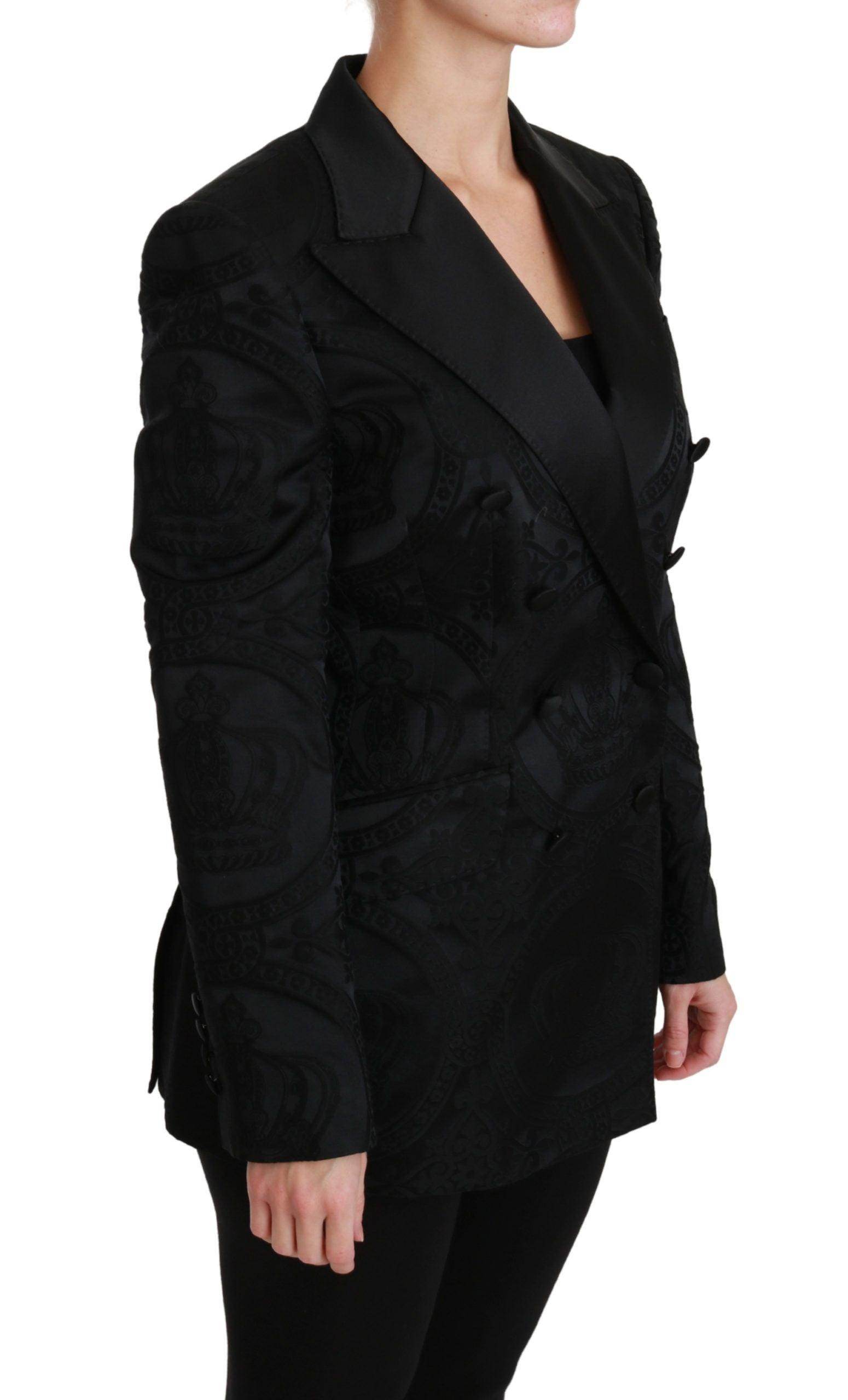 Dolce & Gabbana Elegant Crown-Patterned Double Breasted Jacket - Hilstor