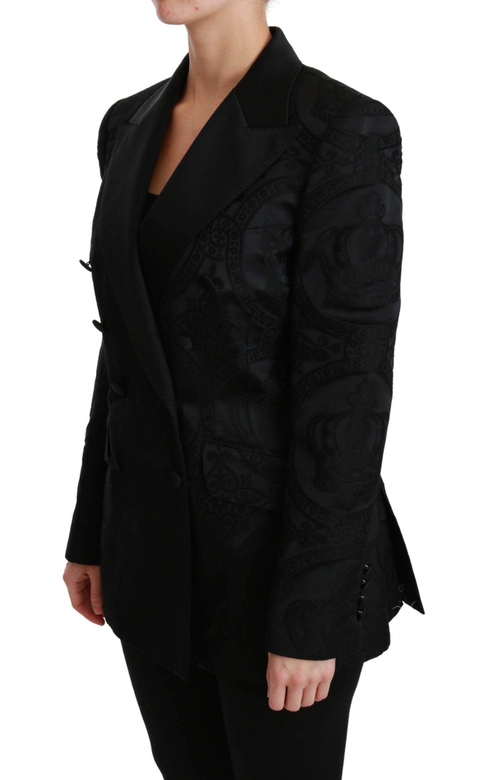 Dolce & Gabbana Elegant Crown-Patterned Double Breasted Jacket - Hilstor