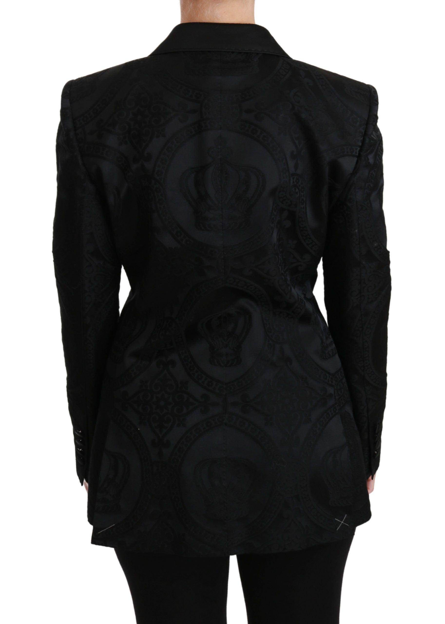 Dolce & Gabbana Elegant Crown-Patterned Double Breasted Jacket - Hilstor