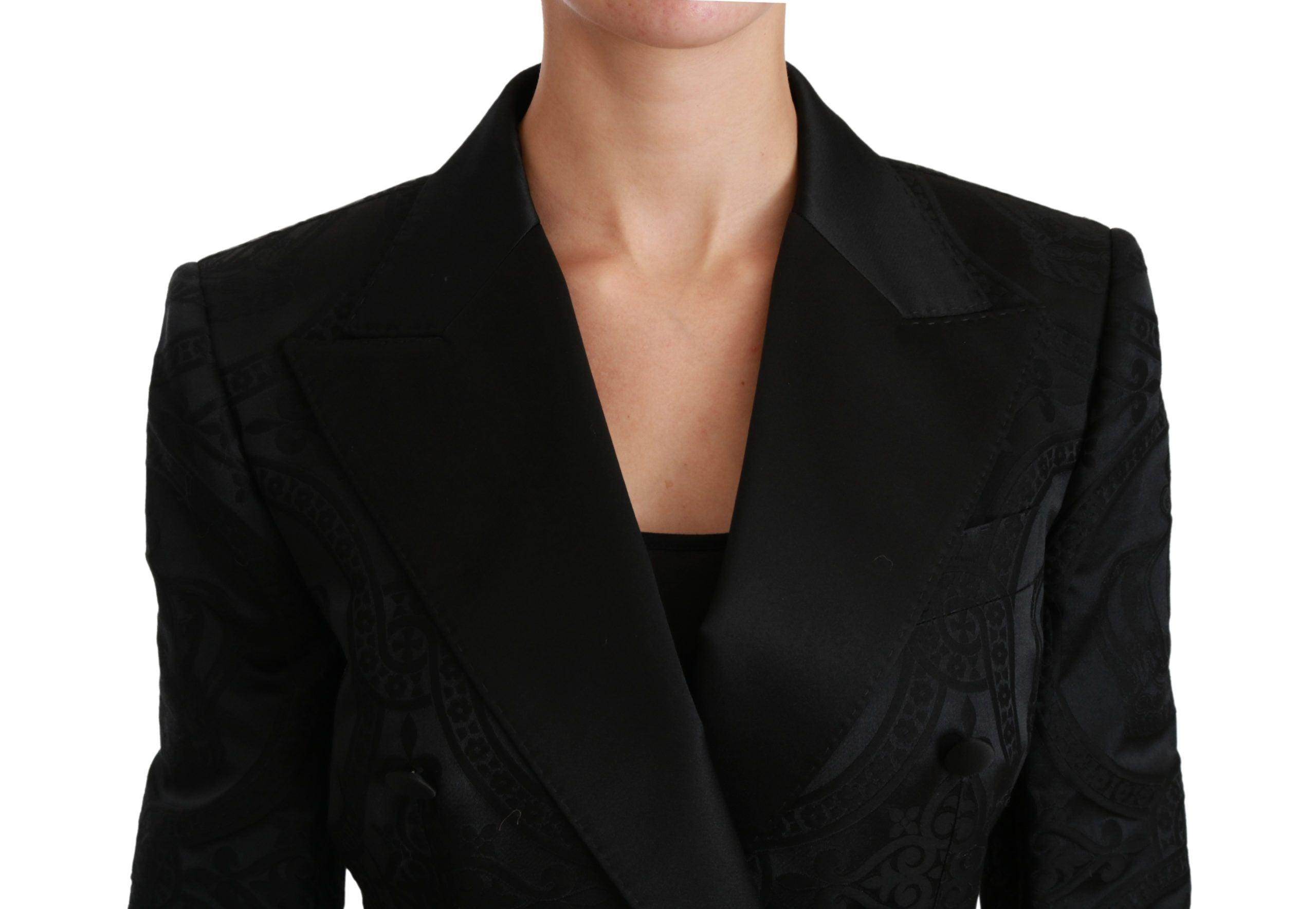 Dolce & Gabbana Elegant Crown-Patterned Double Breasted Jacket - Hilstor