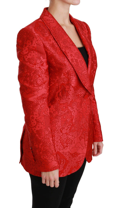Dolce & Gabbana Red Floral Angel Pattern Blazer - Hilstor