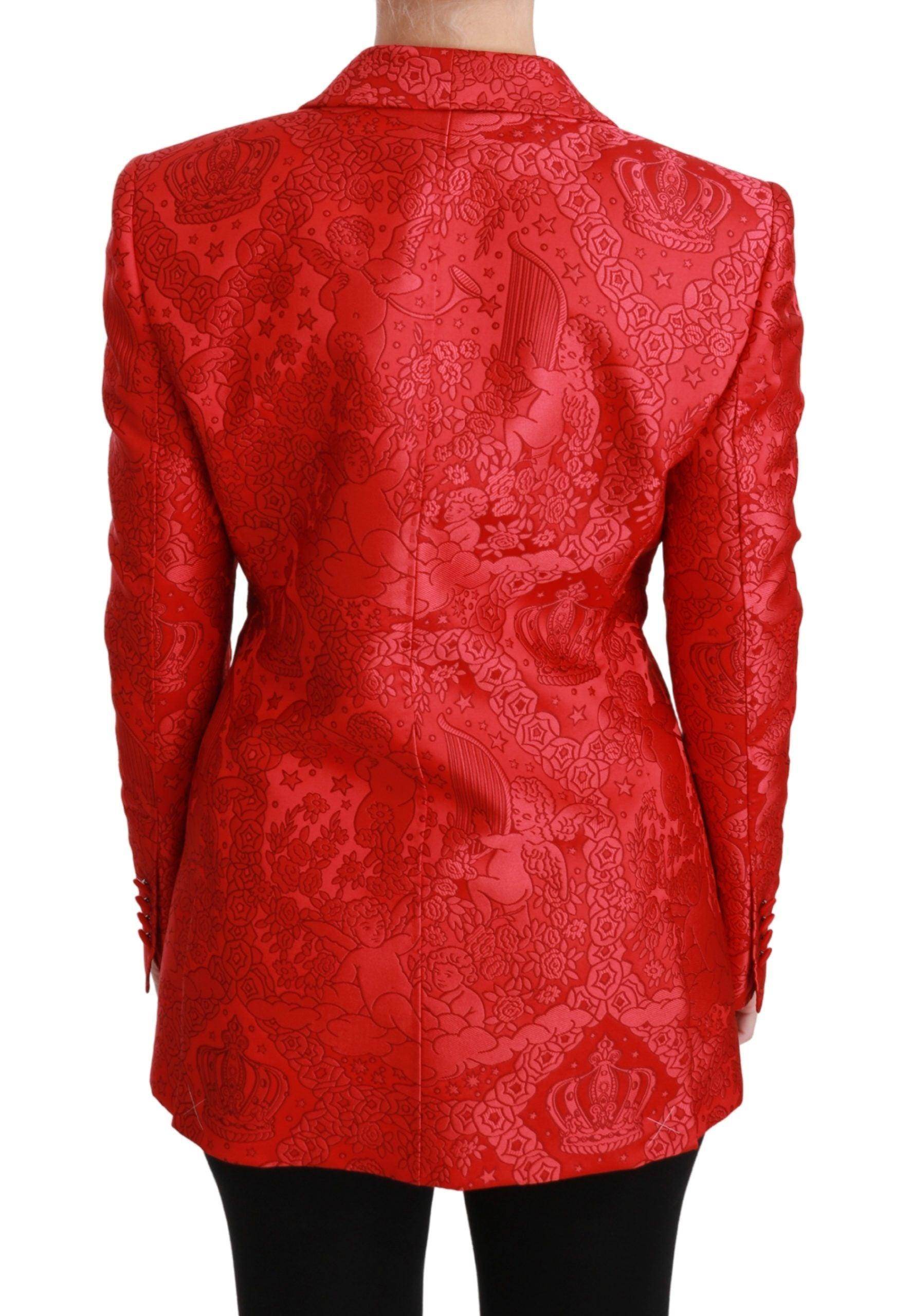 Dolce & Gabbana Red Floral Angel Pattern Blazer - Hilstor
