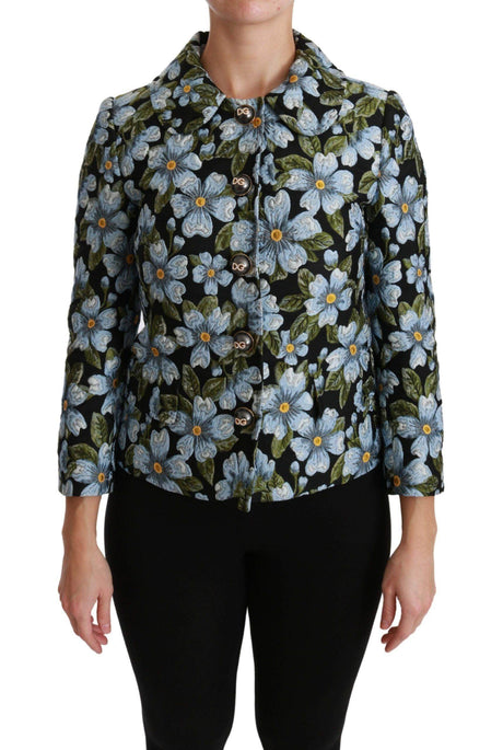 Dolce & Gabbana Elegant Floral Brocade Blazer Coat Jacket - Hilstor