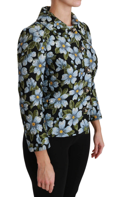 Dolce & Gabbana Elegant Floral Brocade Blazer Coat Jacket - Hilstor