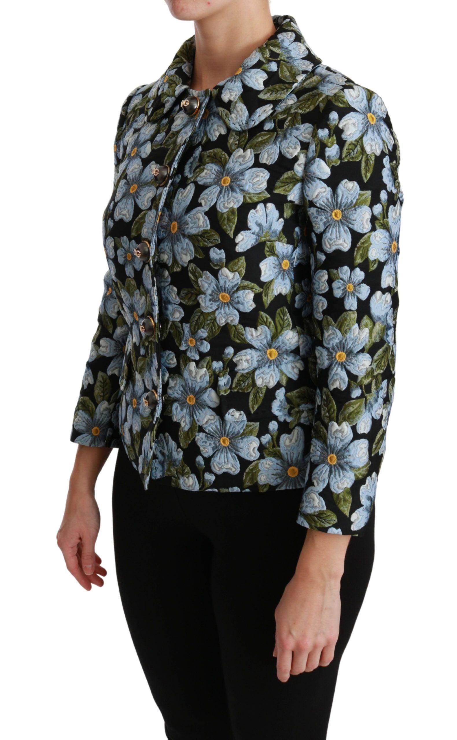 Dolce & Gabbana Elegant Floral Brocade Blazer Coat Jacket - Hilstor