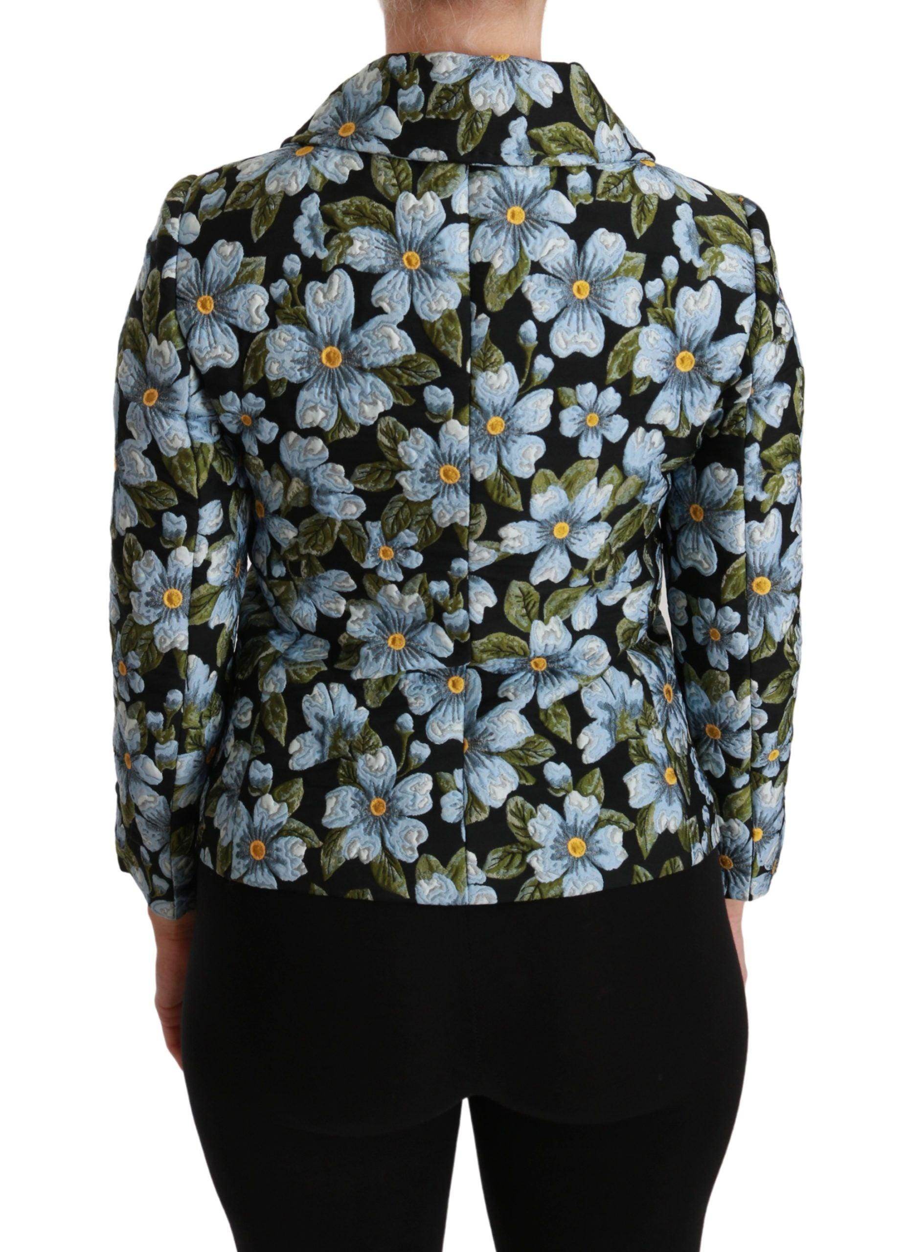 Dolce & Gabbana Elegant Floral Brocade Blazer Coat Jacket - Hilstor
