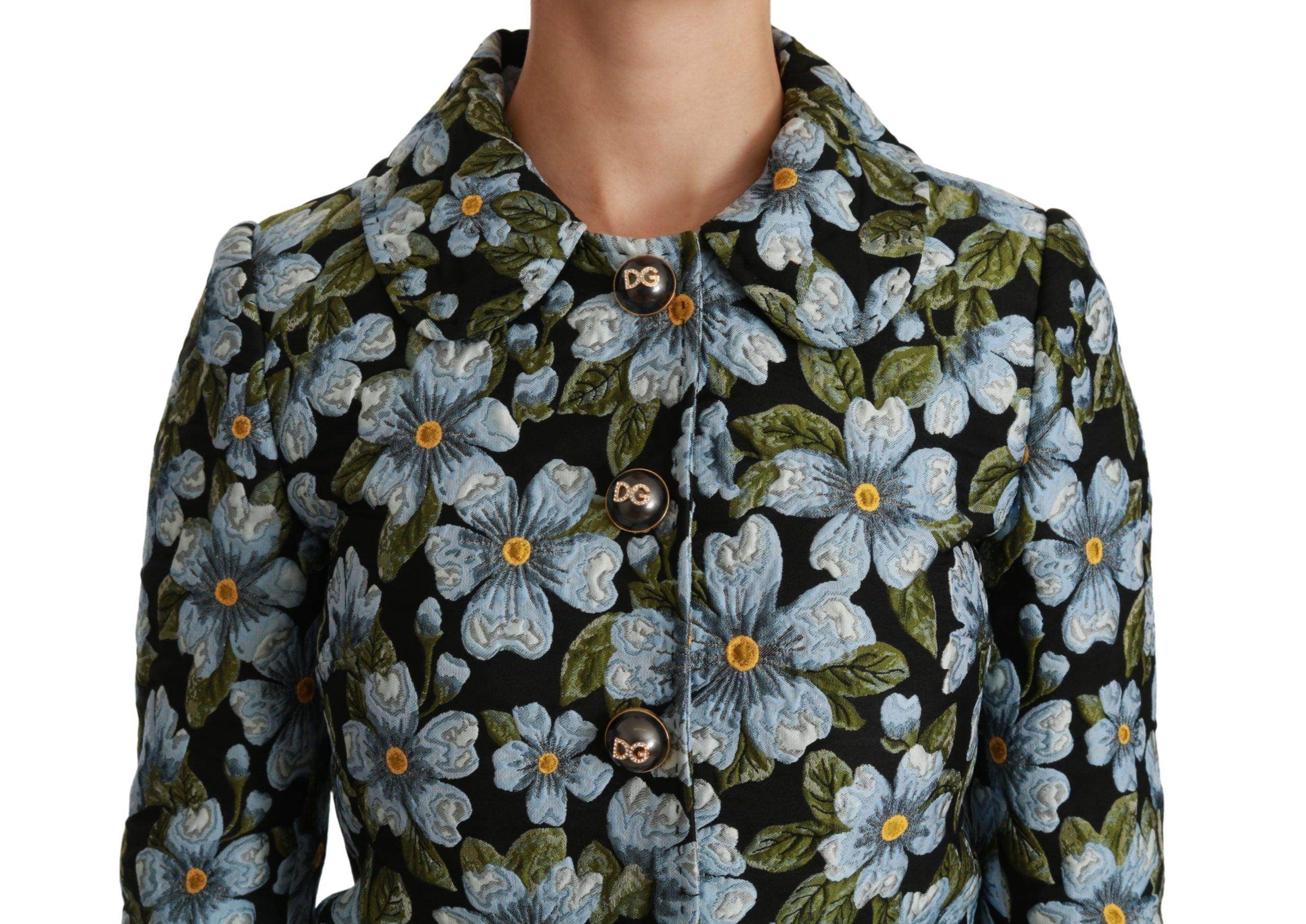 Dolce & Gabbana Elegant Floral Brocade Blazer Coat Jacket - Hilstor