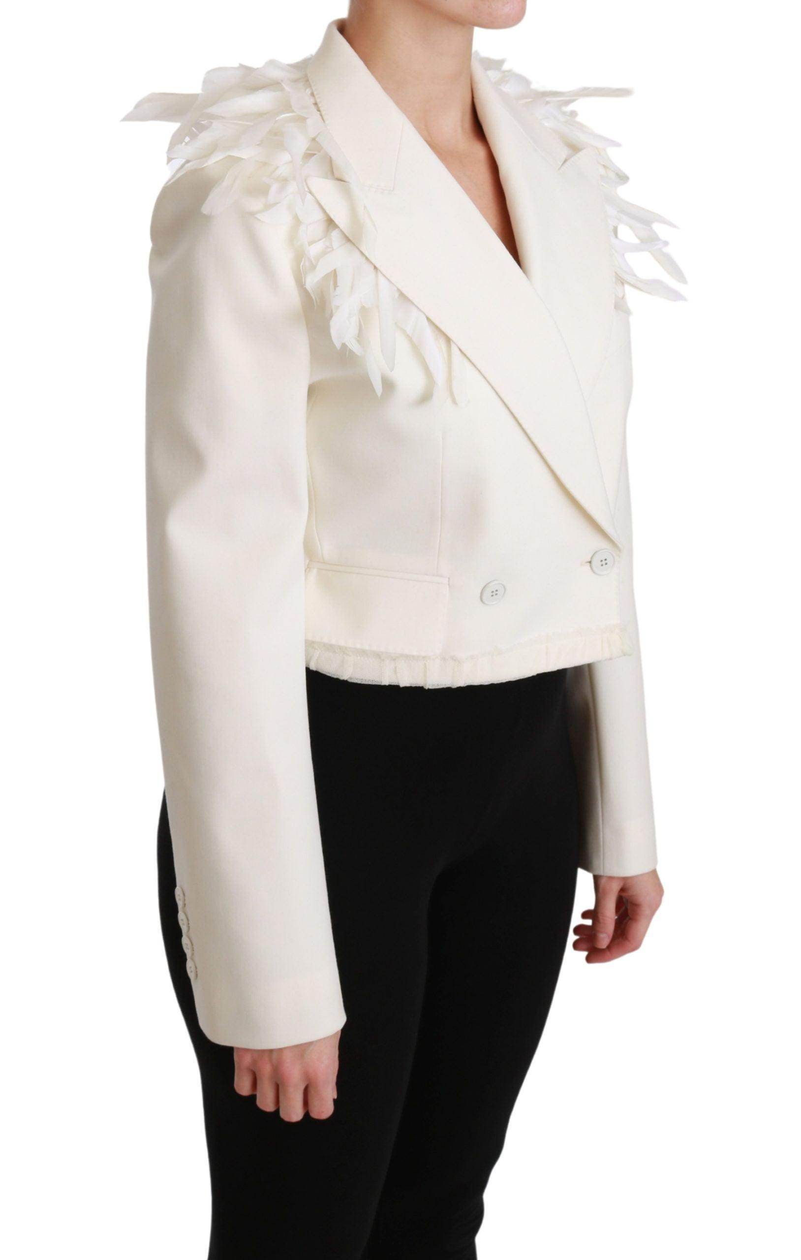 Dolce & Gabbana Elegant White Double Breasted Blazer Jacket - Hilstor