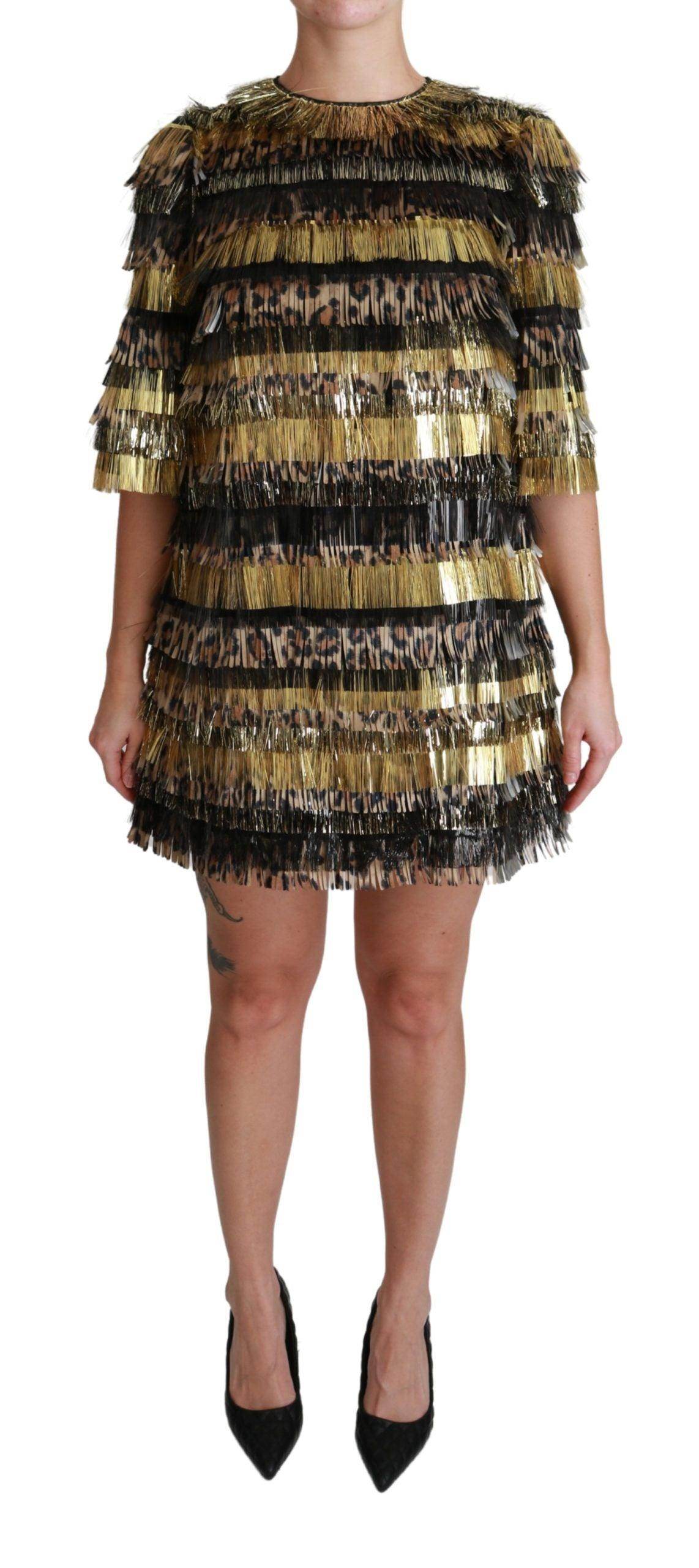 Dolce & Gabbana Elegant Sheath Mini Leopard Dress - Hilstor