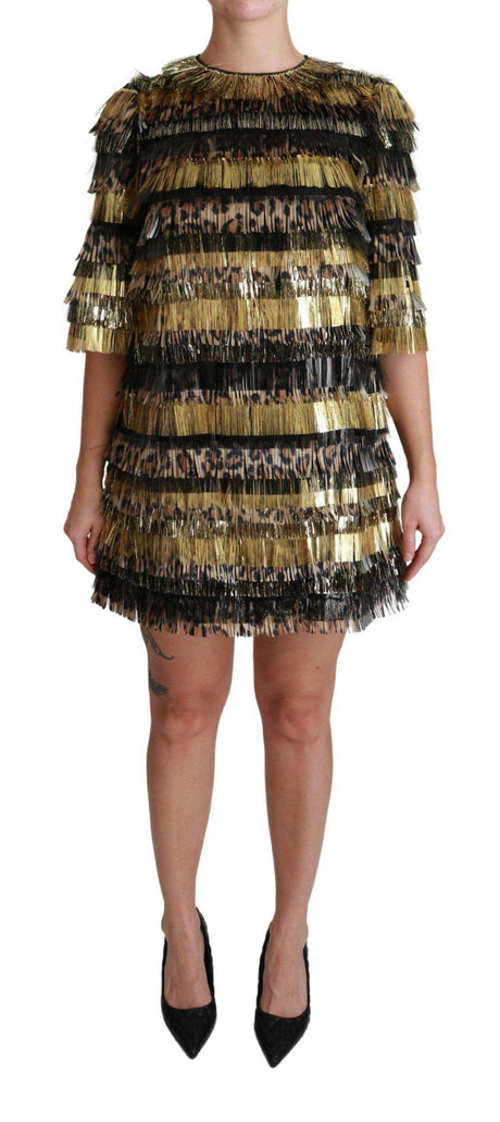 Dolce & Gabbana Elegant Sheath Mini Leopard Dress - Hilstor