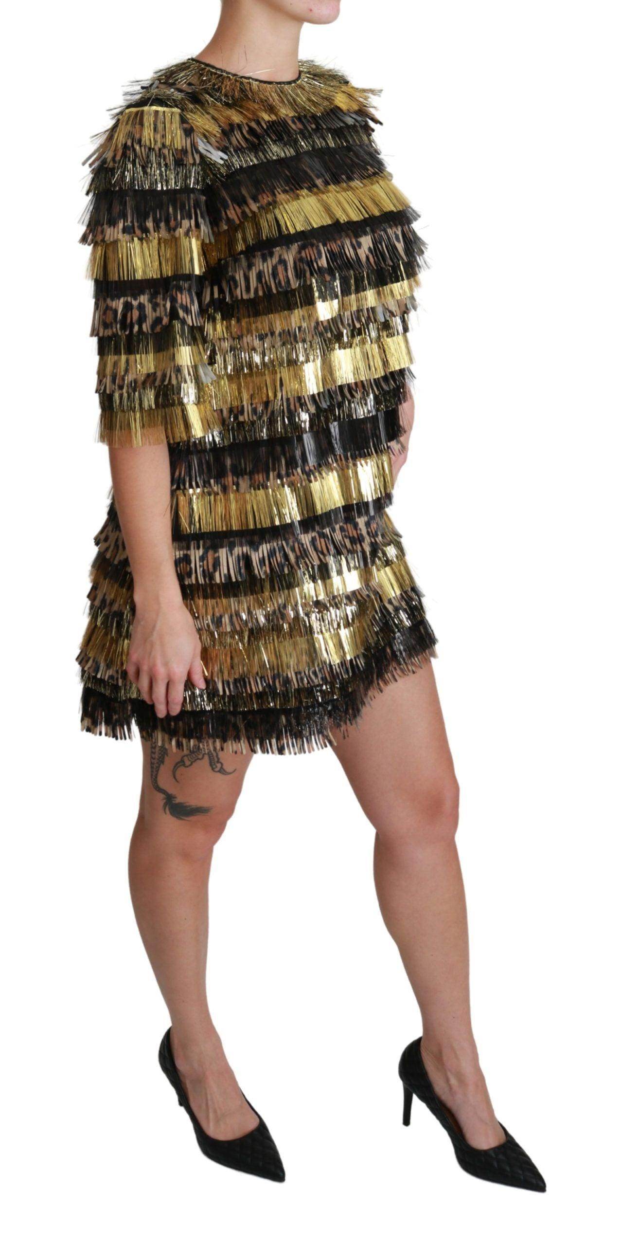 Dolce & Gabbana Elegant Sheath Mini Leopard Dress - Hilstor