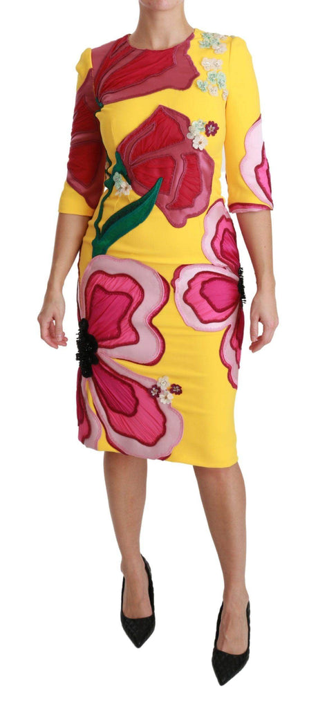 Dolce & Gabbana Sunshine Bloom Sheath Knee-Length Dress - Hilstor