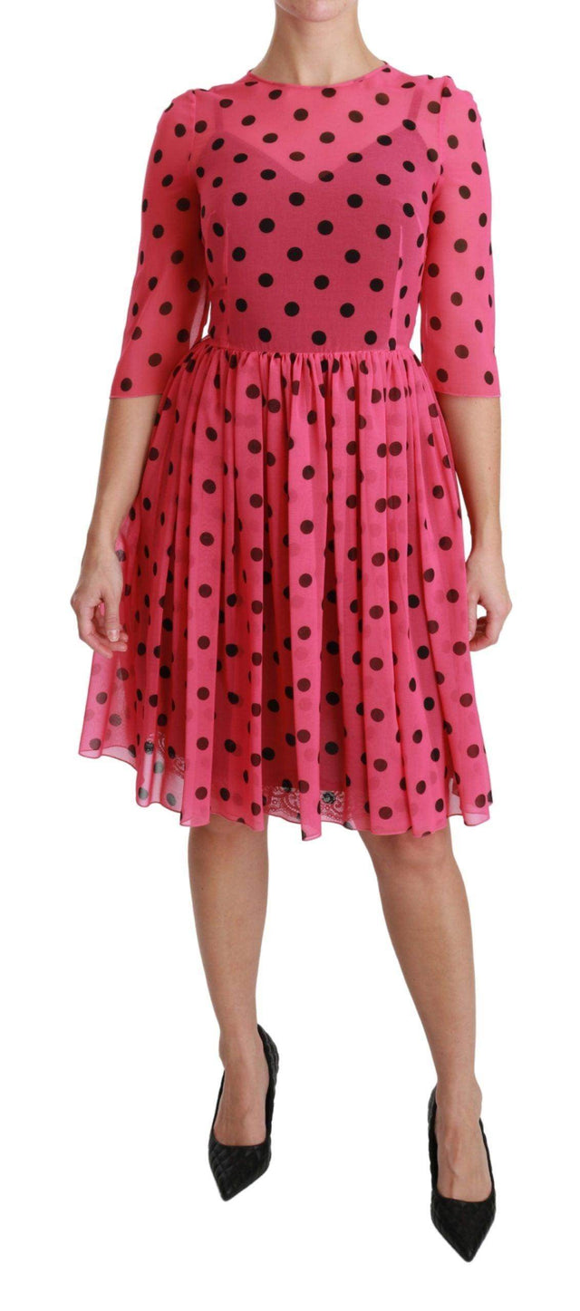 Dolce & Gabbana Elegant Polka Dot A-Line Knee Length Dress - Hilstor