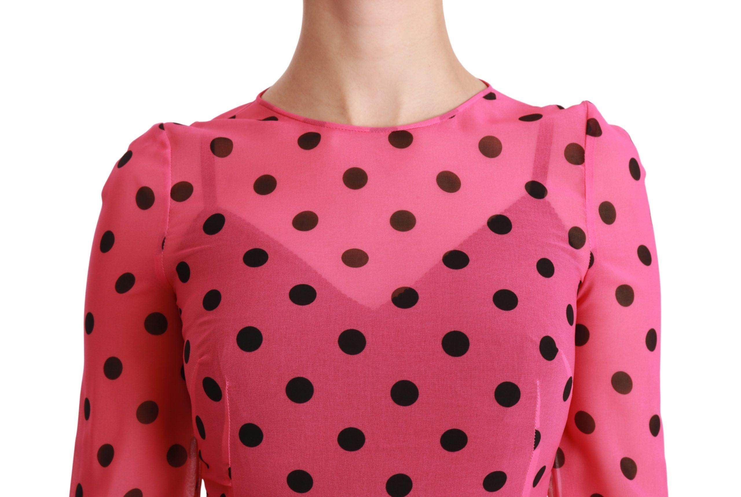 Dolce & Gabbana Elegant Polka Dot A-Line Knee Length Dress - Hilstor